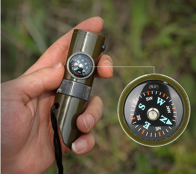 Outdoor 7-in-1 Multifunctional Survival Whistle